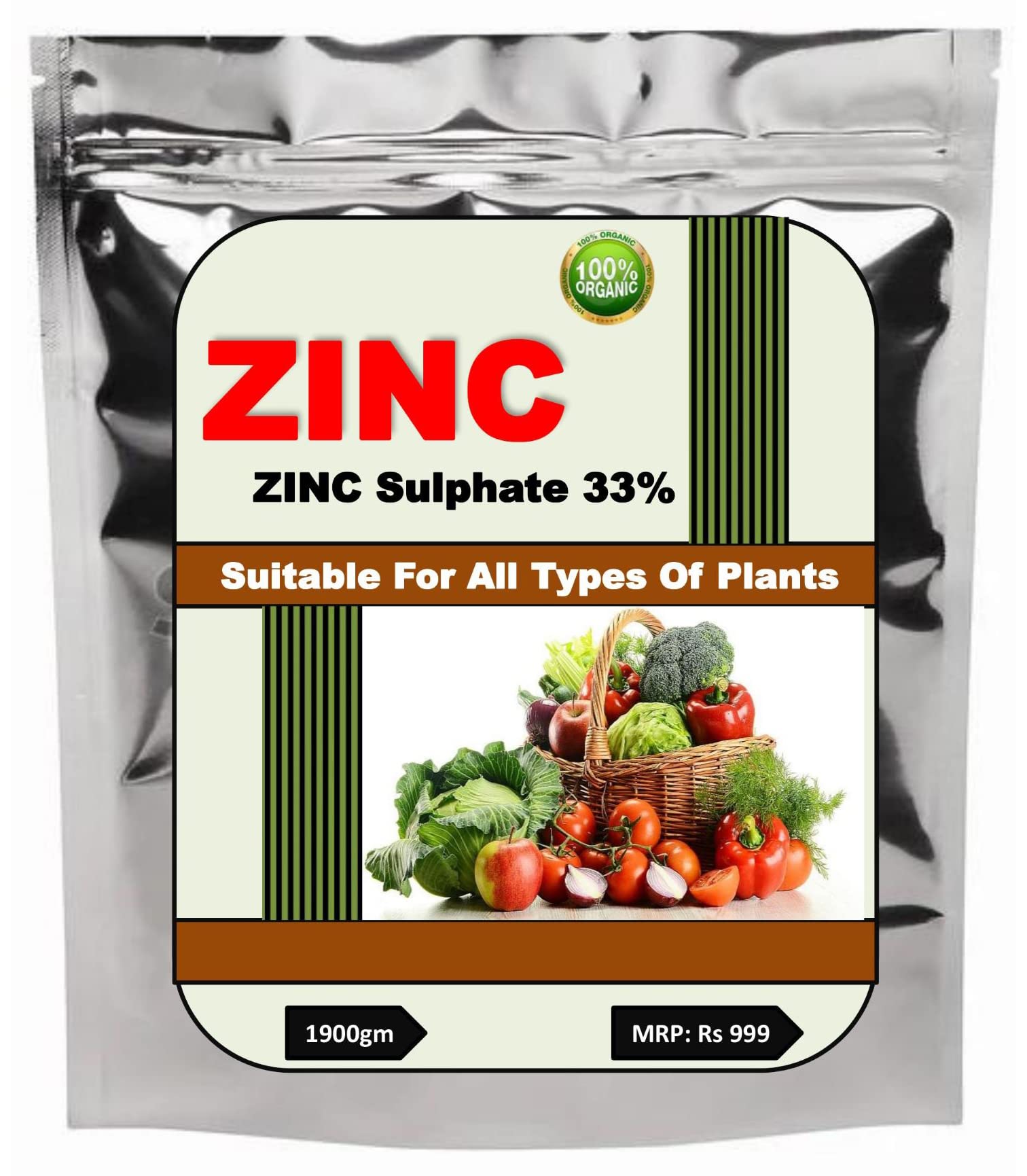 Organic Zinc Sulphate(33%) Fertilizers For Potted And Gardening Plant (1900 Gms) (B0C71R8KDF) Amazon Price History, Amazon Price Tracker