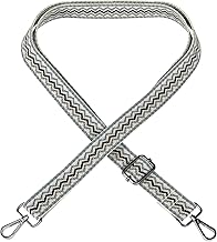 EAZY CASE - Verstellbarer Taschengurt, Ersatz Gurt für Handtaschen, Schulterriemen für Umhängetaschen, dünner Riemen für Taschen und Tragetaschen, DIY Taschenband, Wellen - Beige Blau Metall Silber