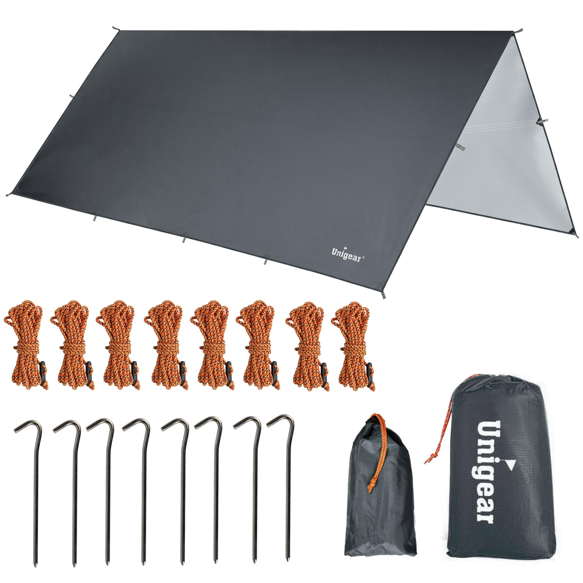 UnigearHammock Rain Fly Waterproof Tent Tarp, UV Protection and PU 3000mm Waterproof, Lightweight for Camping, Backpacking and Outdoor Adventure