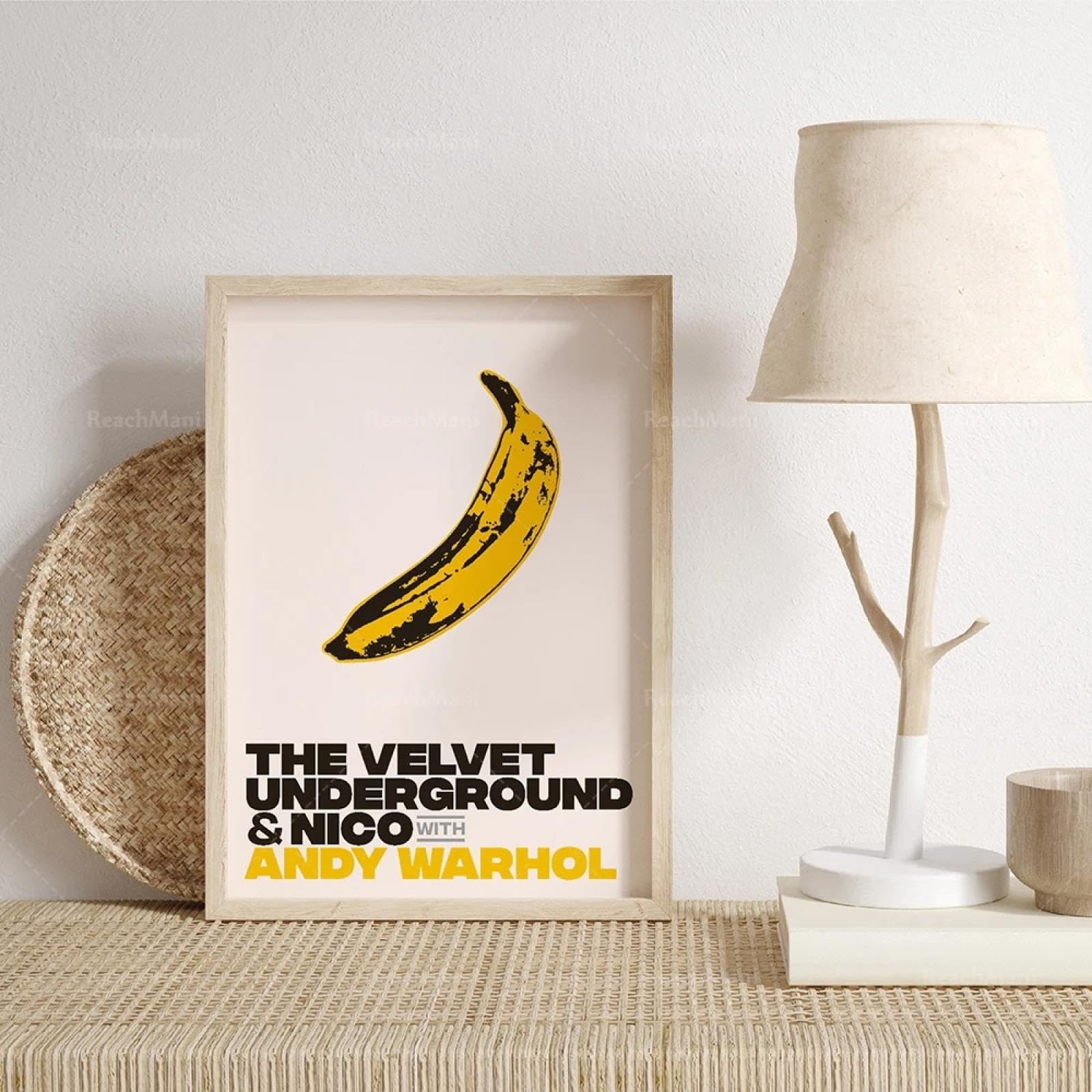 LMAIWANG Banana di Warhol, stampa artistica di Andy Warhol, poster di Andy Warhol, poster di stampa pop art di Warhol con cornice 40x60cm