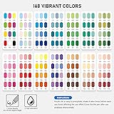 168 Colours High Gloss Acrylic Pens, Permanent Acrylic Marker with 1 mm Hard Tip, Brush Tip Acrylic Pens for Fabric, Glass, Metal, Paper, Ceramic, Decoration, Easter Eggs, Halloween - 2