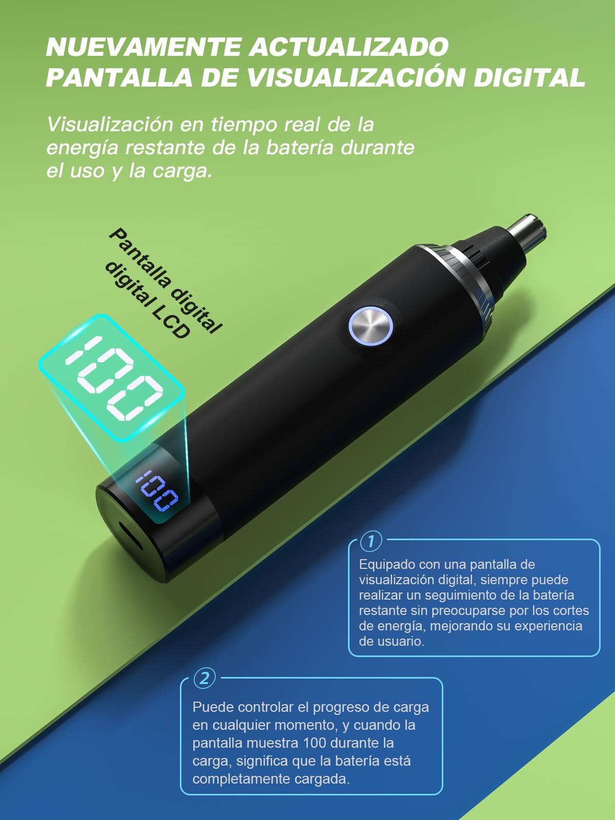 Brigin Cortapelos Nariz y Oreja Profesional Indoloro,Recortador Pelos Nariz Vello Facial,Quita Pelos resistente agua USB recargable,Hoja de Doble Filo Impermeable Fácil de Limpiar (XJQ-5001)