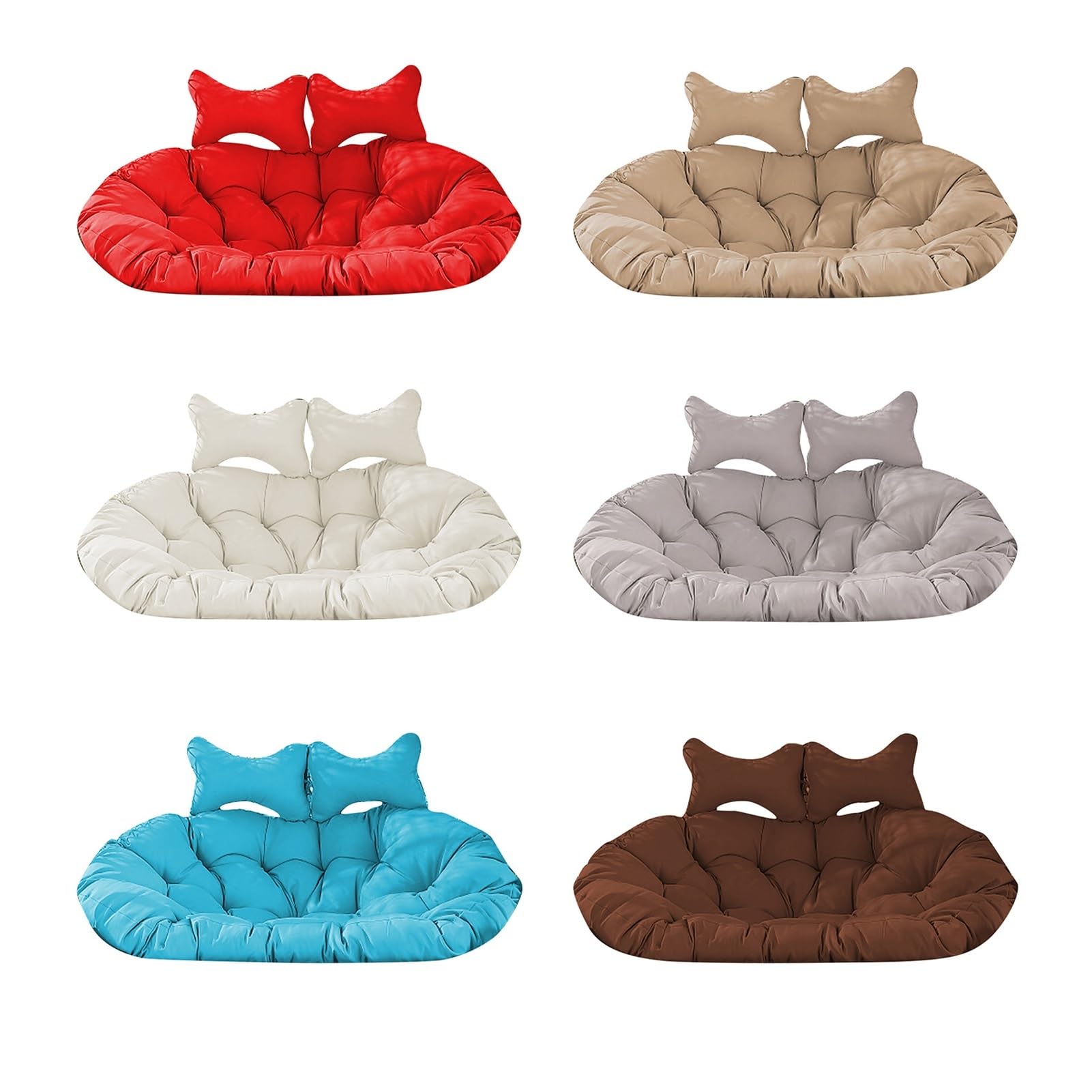 Garden Swing Seat Egg Chair Cushion, Cojín de Cesta Colgante Grueso for sofá Columpio Doble, cojín for Silla Colgante for el hogar(Grey)