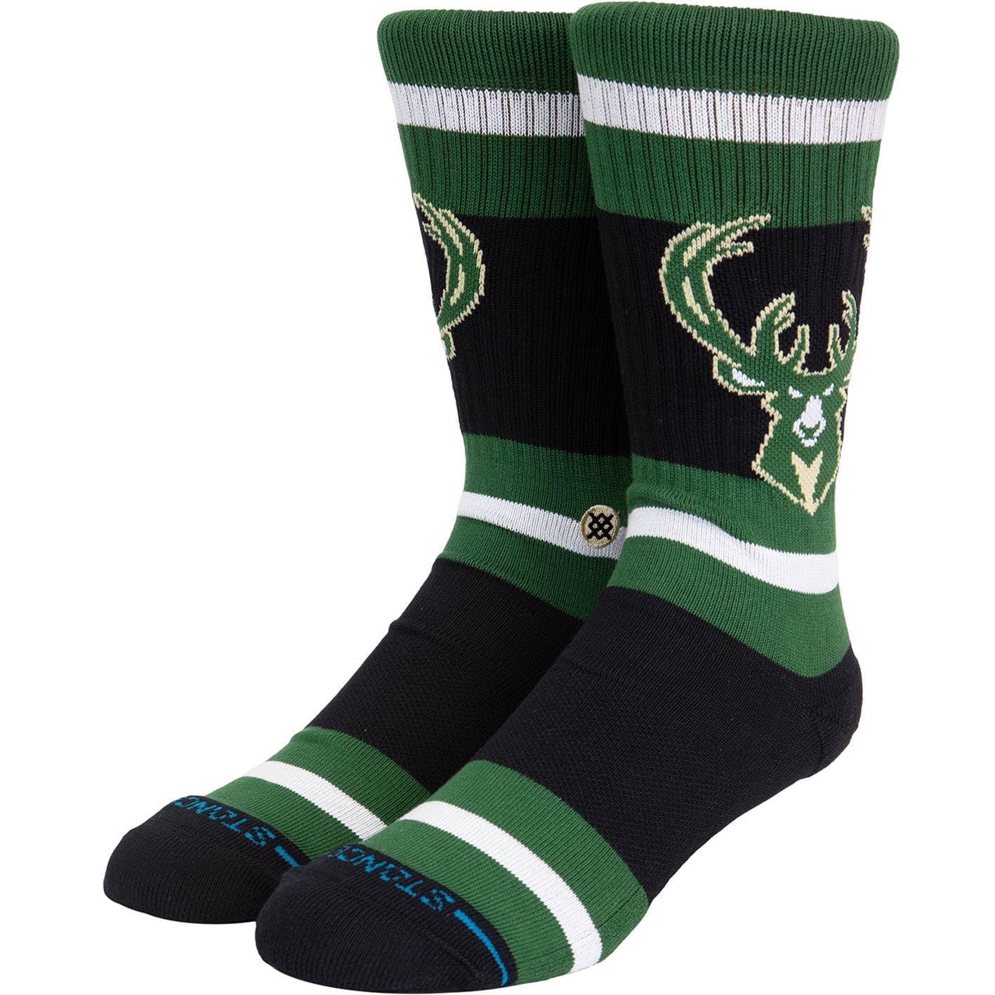 Stance NBA Prep Milwaukee Bucks Chaussettes Taille EU 43-47, Noir , 43-47