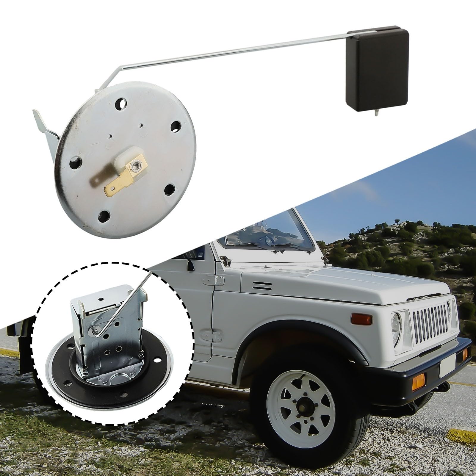 Lecreatekit Jauge de carburant pour Suzuki Samurai 1985-1995, pièce de rechange 34810-80700, capteur en plastique argenté avec installation facile Plug and Play
