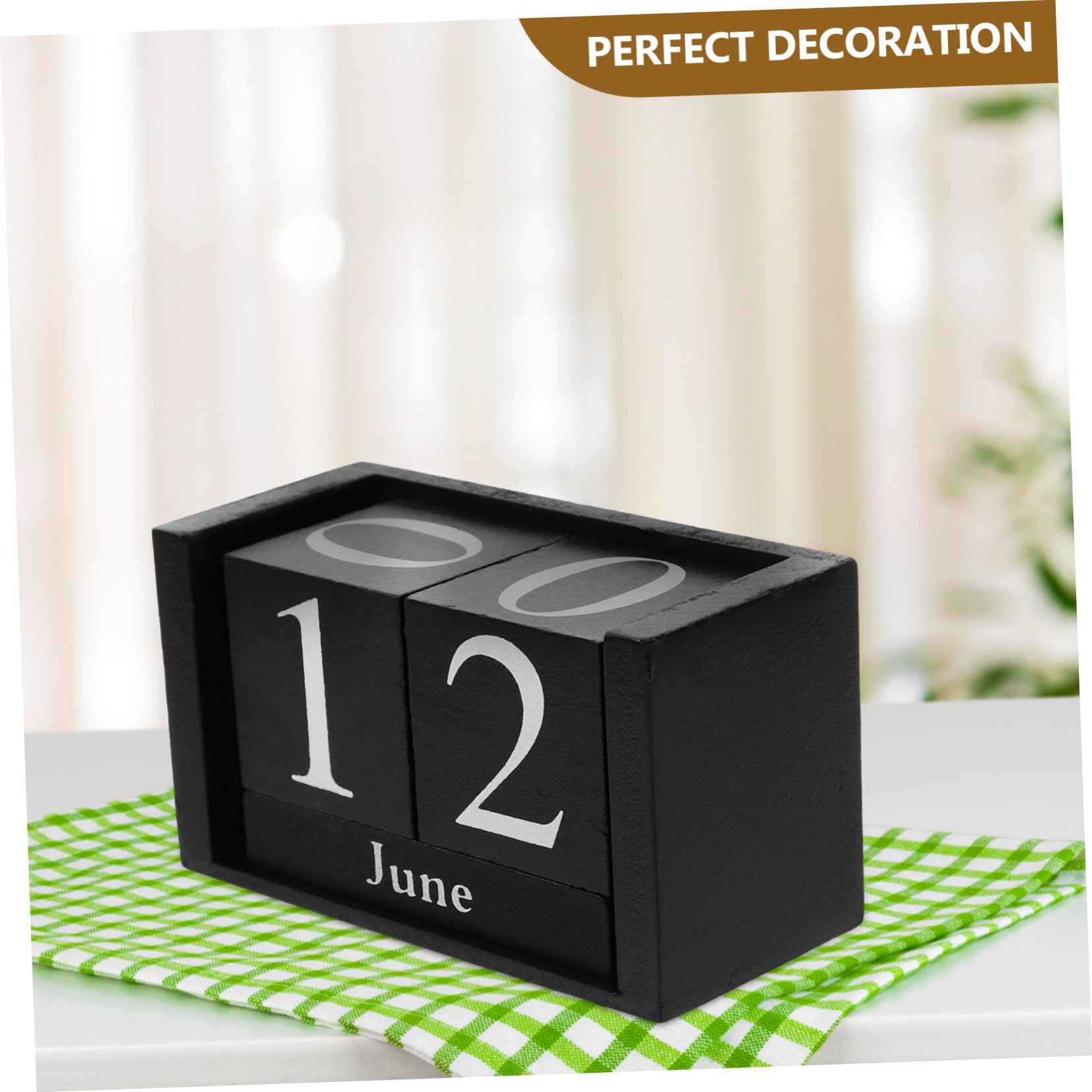 SEWACC 5St Kalender aus Holzblöcken bürodeko büro dekoration schreibtischkalender Büro Bürobedarf eleganter Holz für den Haushalt hölzern Black