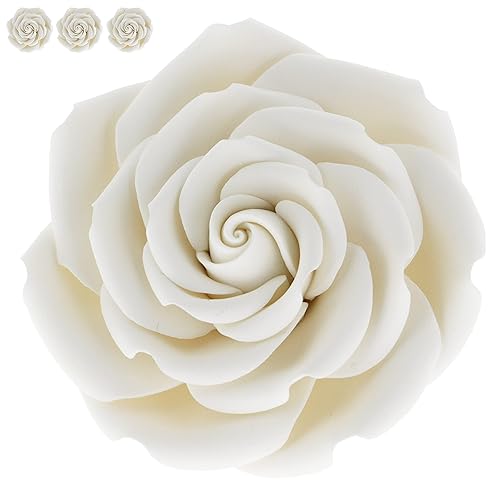 Miniatura 9 de Global Sugar Art Rebecca Rose Sugar Cake Flowers - Flores blancas de 1 pulgada con alambre, 8 unidades por el chef Alan Tetreault