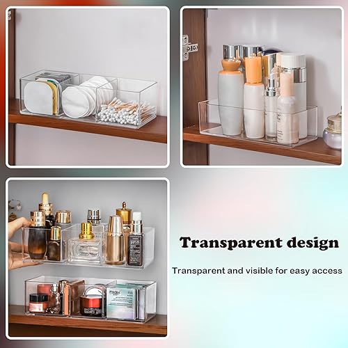 Miniatura 3 de Organizador de acrílico de 4 piezas, organizador de maquillaje, encimera para cajones, organizador de baño, organizador de almacenamiento y