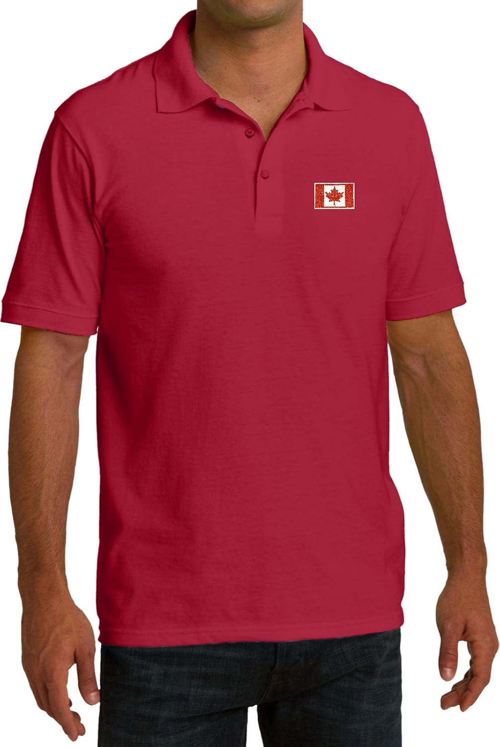 Buy Cool Shirts Canada Flag Patch Pocket Print Mens Pique Polo