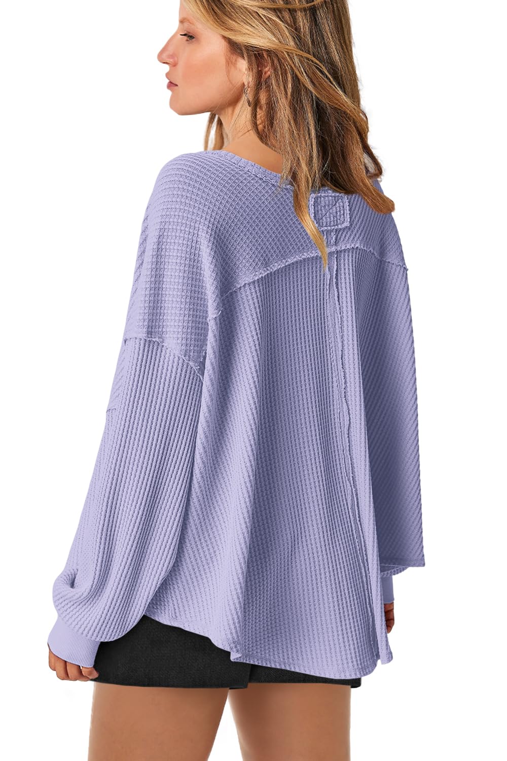 LAMISSCHE Conjunto de pijama de 2 piezas de gran tamaño para mujer, conjunto de pijama de manga larga a juego