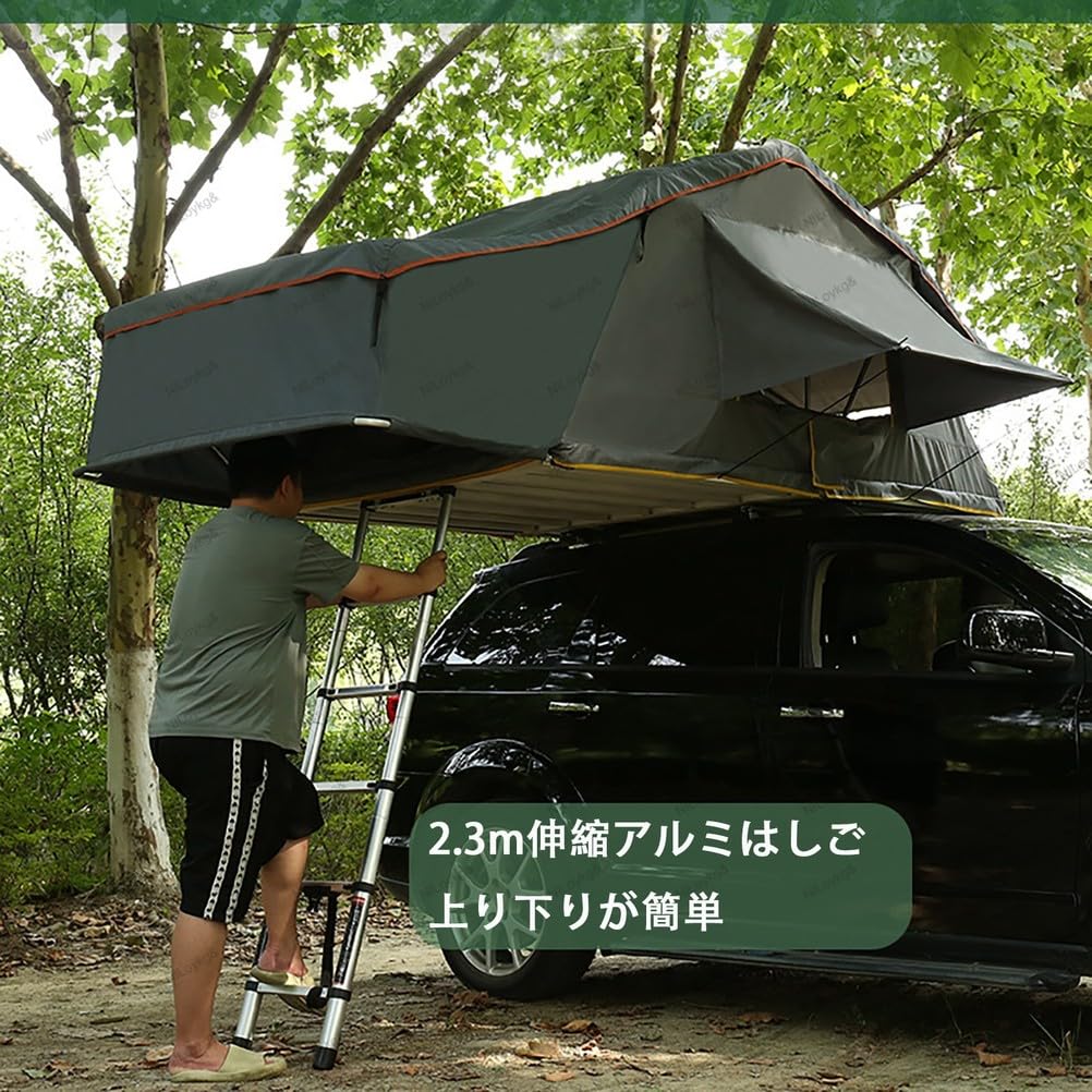 Amazon.co.jp: ハードシェル 自動車用ポップアップ式ルーフテント3～5
