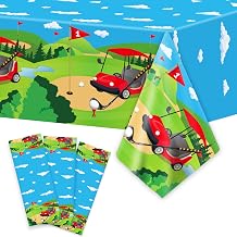 Wiooffen 3pcs Golf Birthday Party Tablecloth Supplies Plastic Table Cover Disposable Decorations Sports Favors for Kids Golf Ball Sports Games, 54 x 108