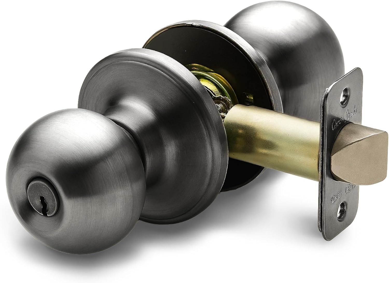 Copper Creek Entry Door Knob – Keyed Entry Handle with Lock and Key, ANSI Grade-3 Certified, DIY-Friendly Install for Interior and Exterior Entrance Doors – Antique Nickel (1 Pack)