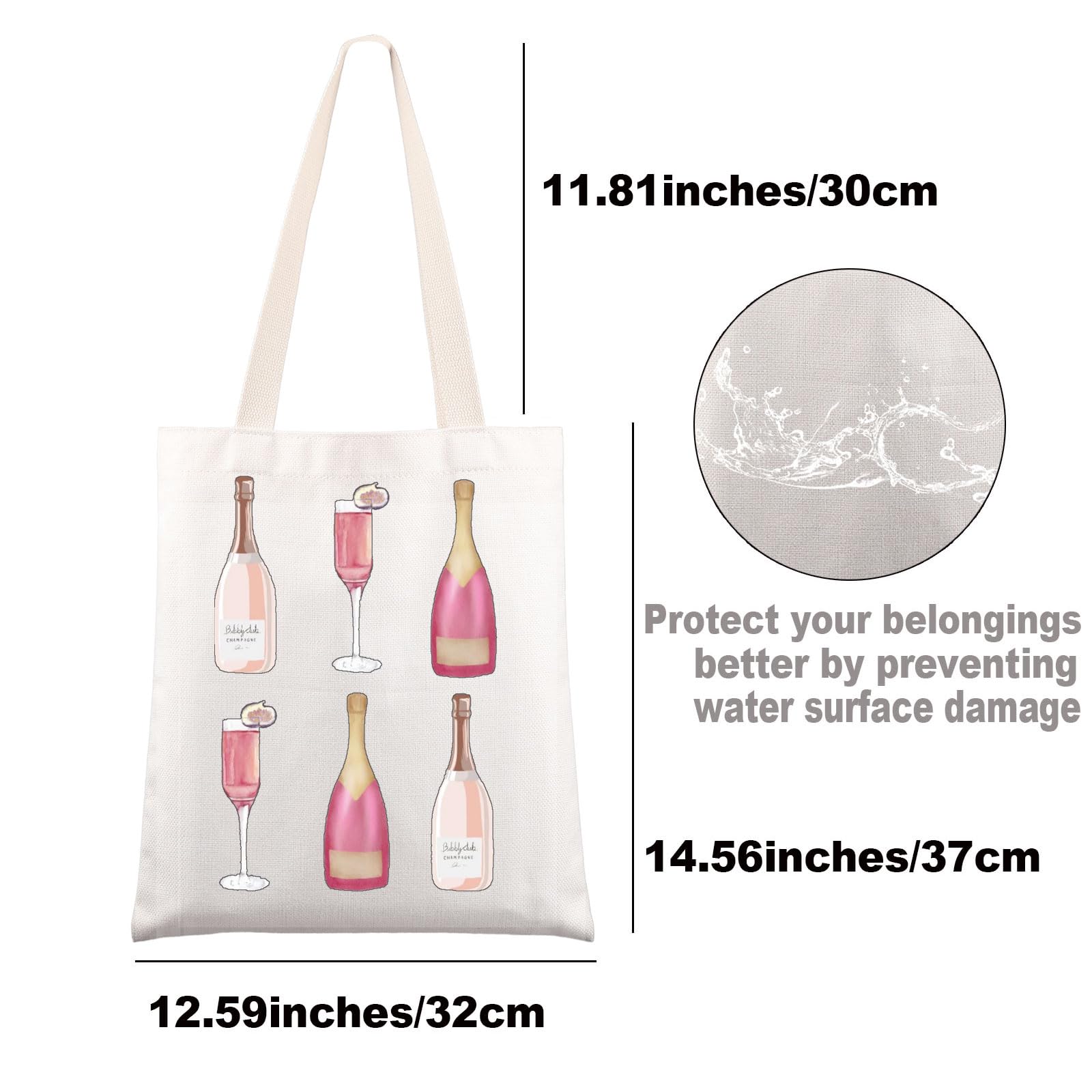 JNIAP Champagne Tote Bag Champagne Lover Gifts Champagne Shoulder Bag Champagne Bachelorette Tote Bag