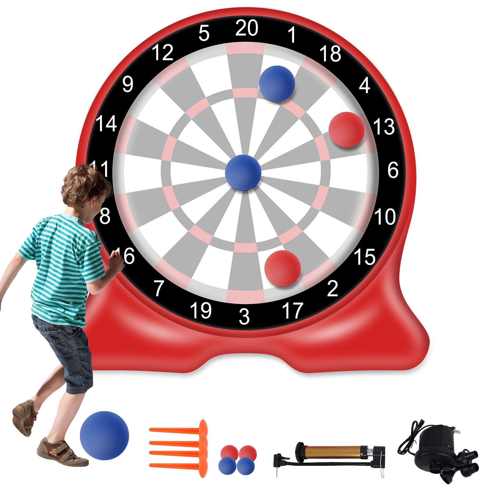 Giant Inflatable Dart Board, 6.5FT Outdoor Games for Adults & Family, Fun Backyard & Yard Game, Large Carnival Game, Giant Soccer Kick Golf Dartboard