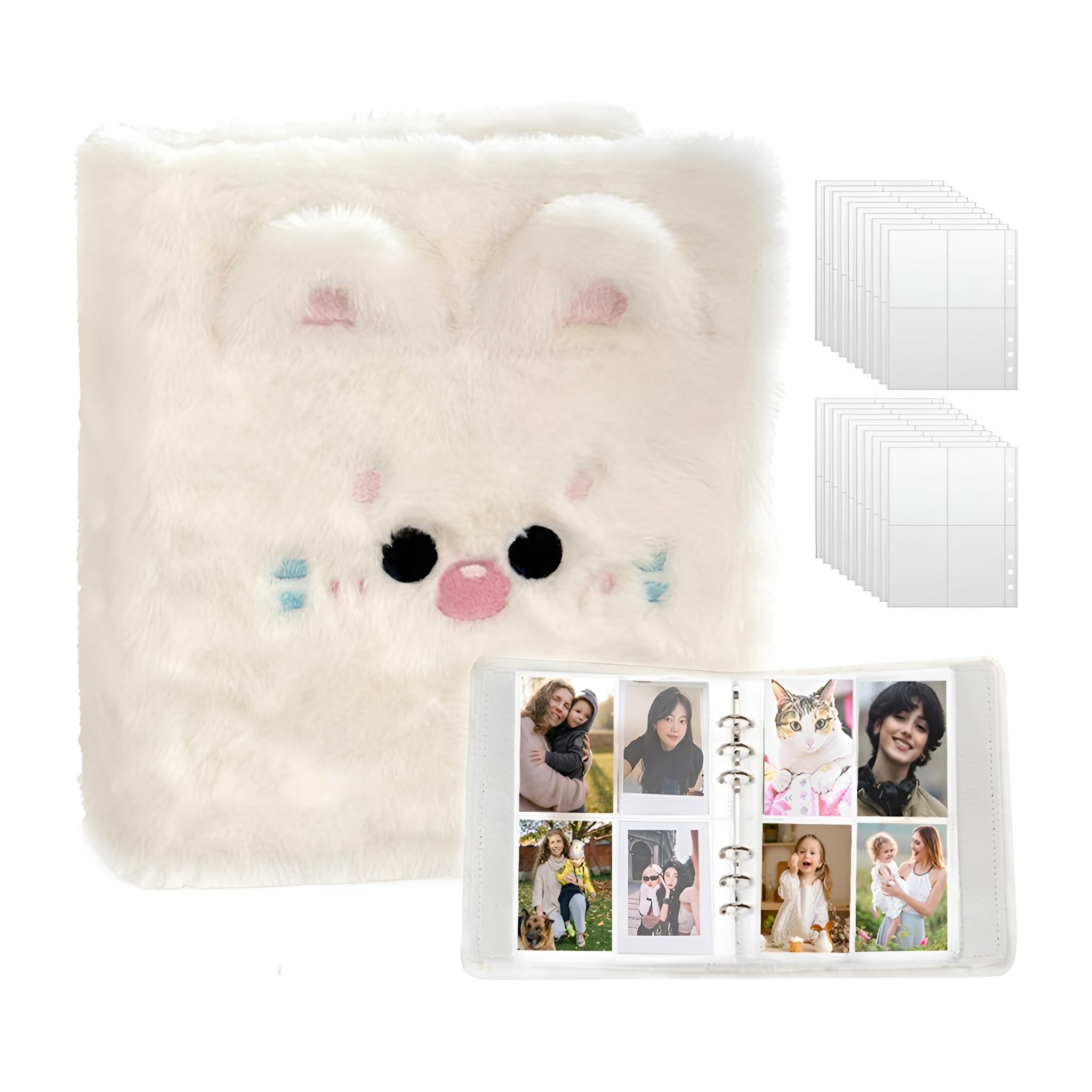 Amazon | シール帳 a6 バインダー ふわふわ 可愛い動物デザイン 6穴