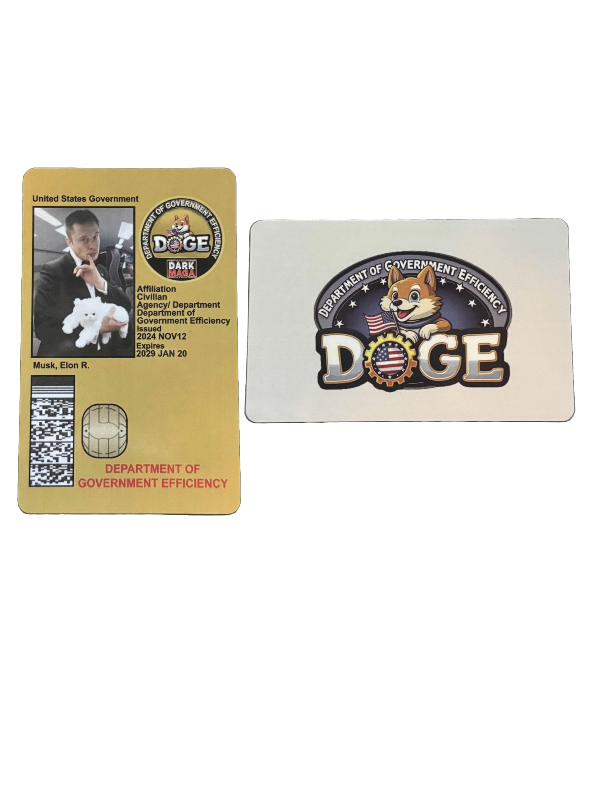 Elon Musk Novelty ID Card – Department of Government Efficiency Badge | DOGE  Dark MAGA Fake ID