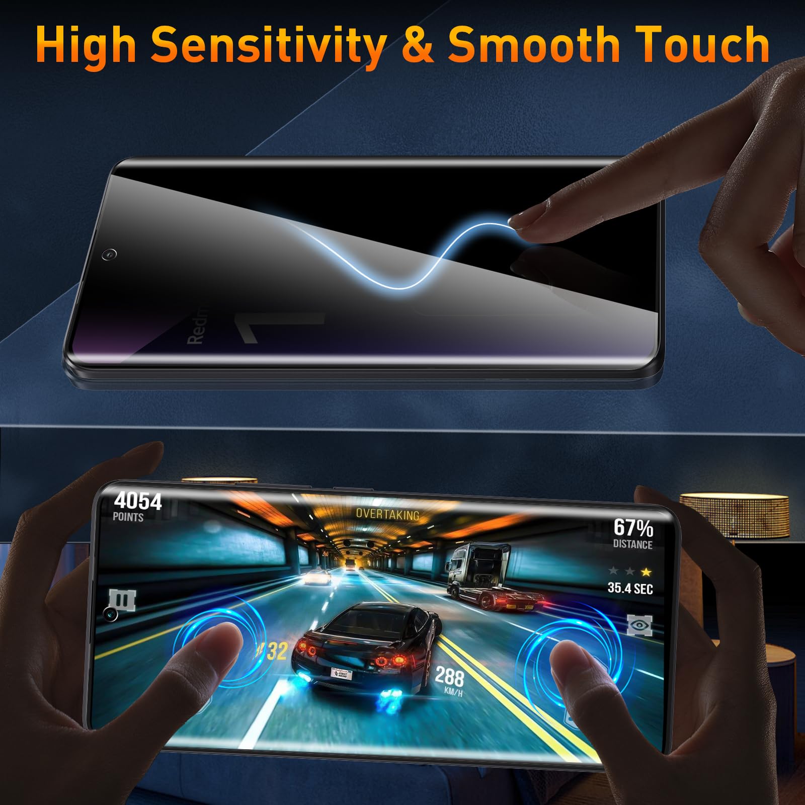 Pellicola Privacy In Vetro Temperato Per Xiaomi Redmi Note 13 Pro Plus/Pro+ 5G – Antispia, Durezza 9H, Antigraffio, 2 Pezzi