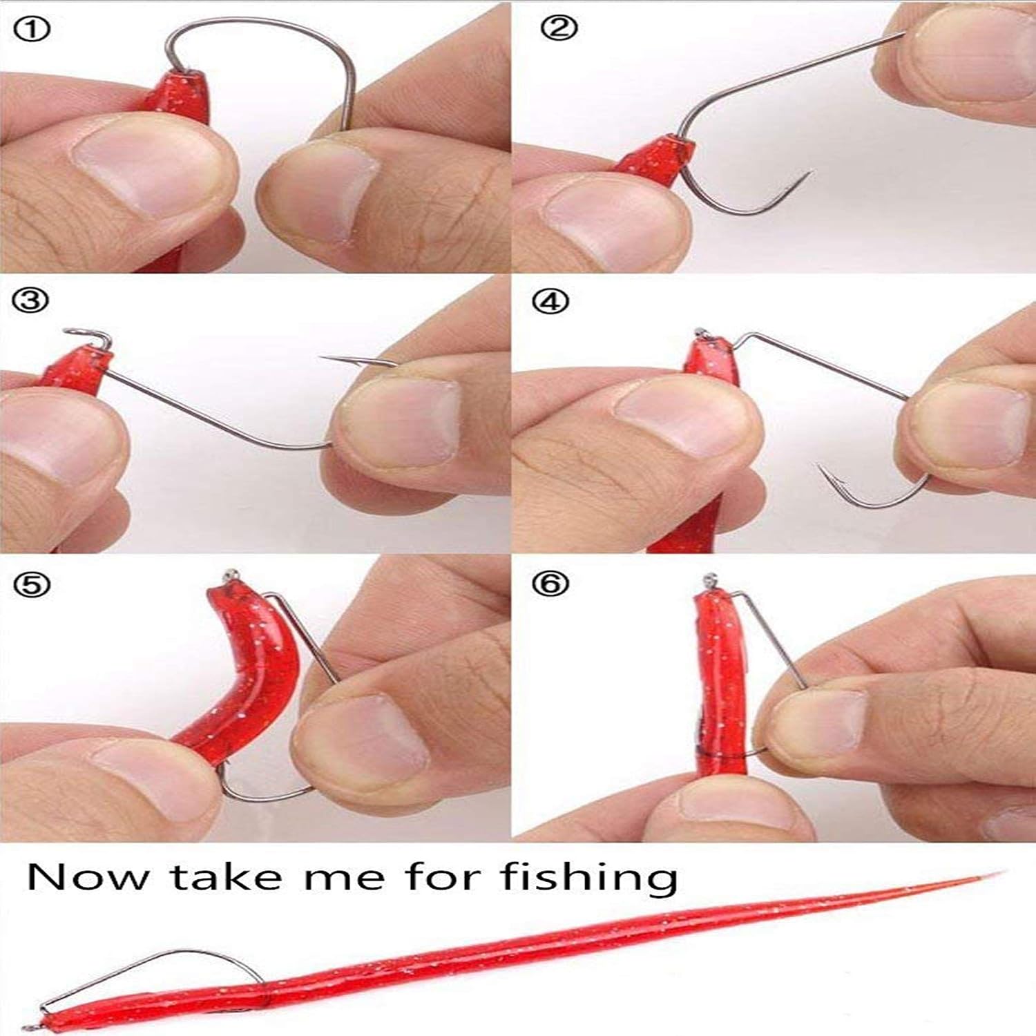 Luengo Offset Worm Hooks, Extra Wide Gap, 50-Pack, Assorted Sizes, photo 2 of 8