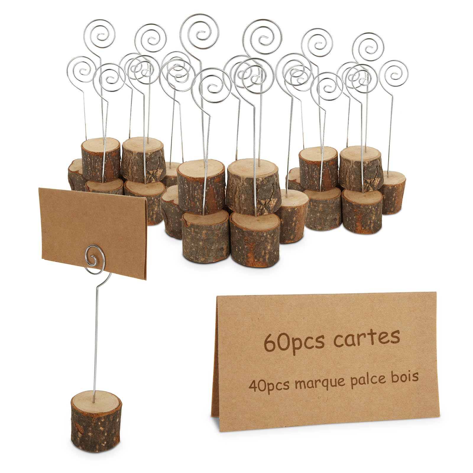 10 Stück Rustikale Tischkartenhalter Aus Holz – Mit Papierkarten & Stiften, Für Hochzeiten, Partys & Events