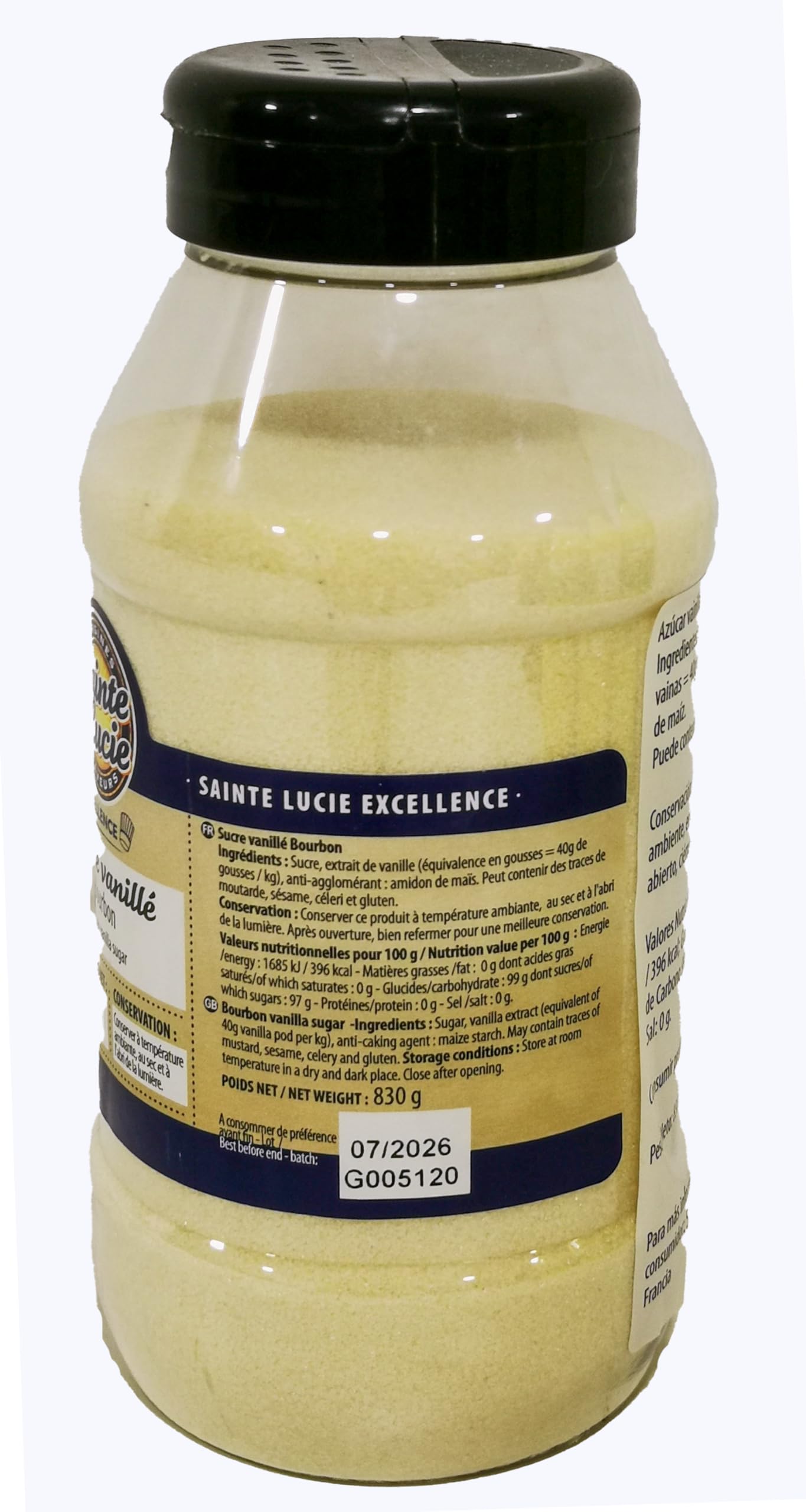 Sainte Lucie Sucre vanille Bourbon | Vanille Bourbon de Madagascar | 830 g
