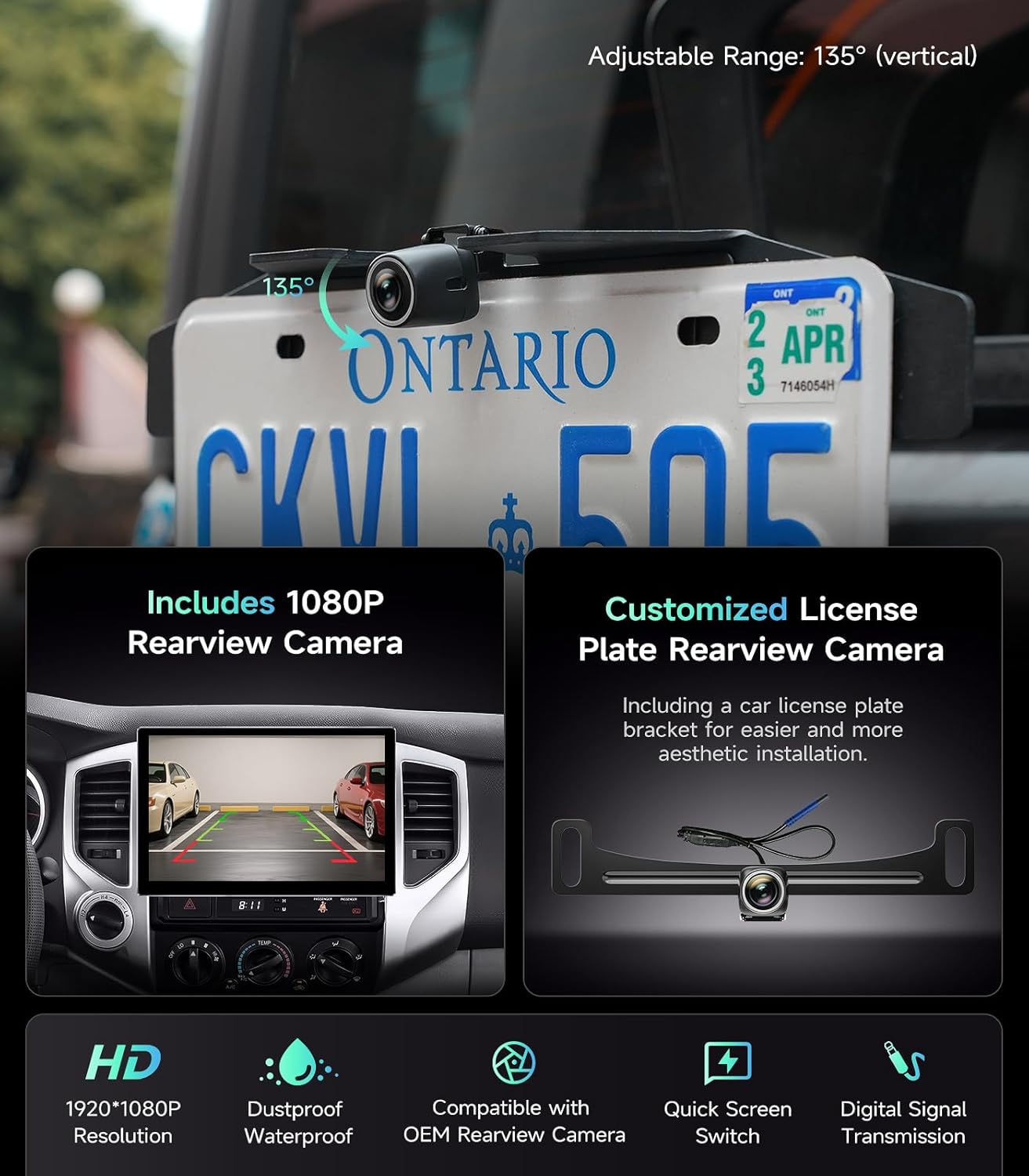 11.5'' Car Radio Stereo Upgrade for Toyota Tacoma 2005-2015 with Android13/5G WiFi/Wireless CarPlay/Android Auto/Touch Screen/GPS Navigation/BT/FM/AM/RDS/HD Backup Camera (8Core 4GB+64GB)