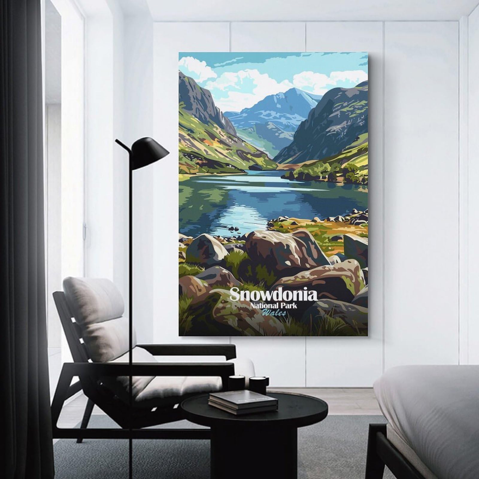 Junmoney Snowdonia National Park Wales Landscape Canvas Art Print 08x12inch(20x30cm), for Bedroom Decor, Cosy Corners Or Studios, An Easy Wall Refresh for Bedrooms
