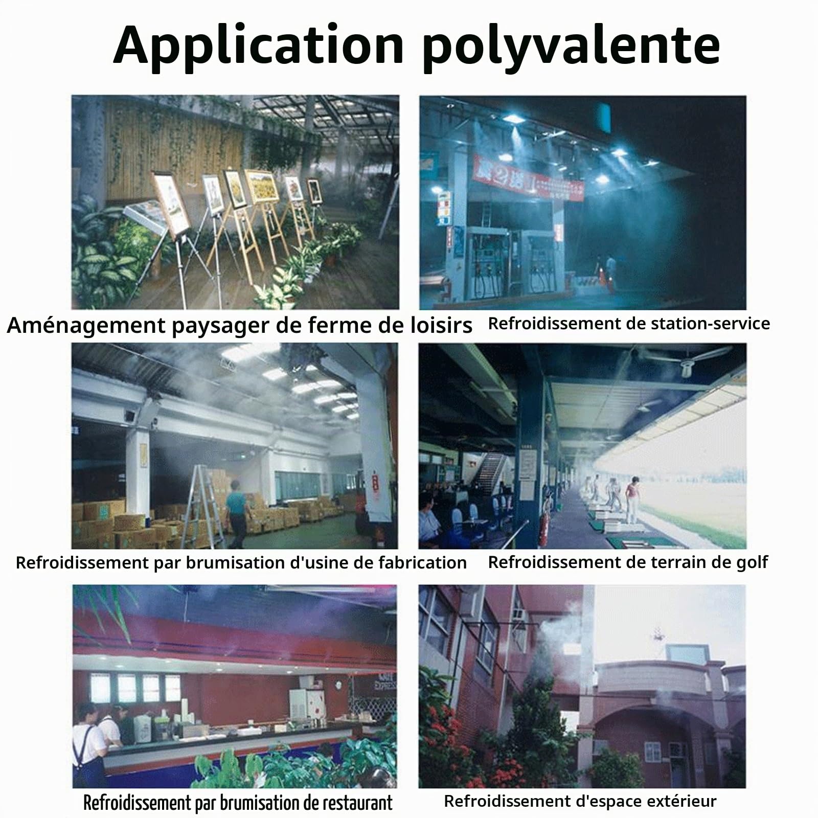 Système de brumisation haute pression pour refroidissement extérieur, 20 buses, 60 bar/860 psi, brumisateur efficace pour pelouse et terrasse avec filtration d'eau d'entrée, idéal pour une utilisation