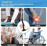 Vista 3 de Correa rígida de 39 pulgadas para levantar piernas con bucles acolchados para manos y pies, kit de recuperación para cirugía de reemplazo de cadera