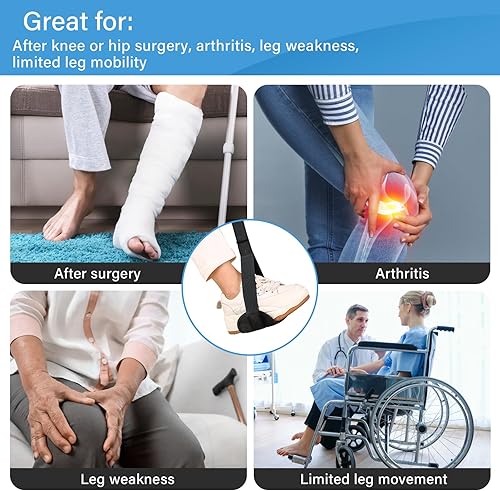 Miniatura 3 de Levantador rígido de piernas de 39 pulgadas de largo con bucles acolchados para manos y pies, correa de levantamiento de piernas, kit de