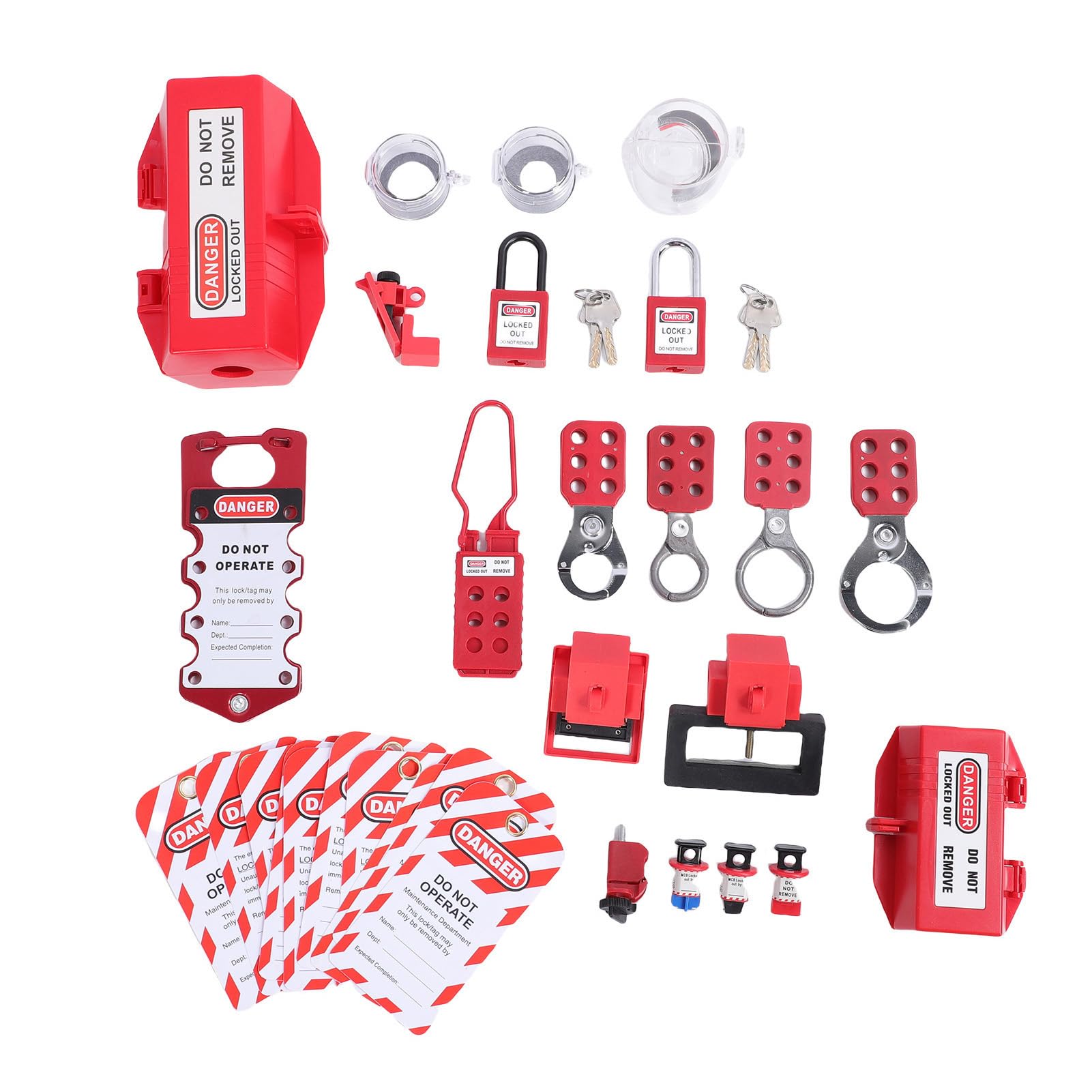 Kit de Etiqueta de Bloqueo de Pongnas, Bloquear el Kit de Etiqueta Kit de Loto Kit de Nylon Pescador de Nylon OSHA Cumple con el Mantenimiento de la Seguridad Industrial