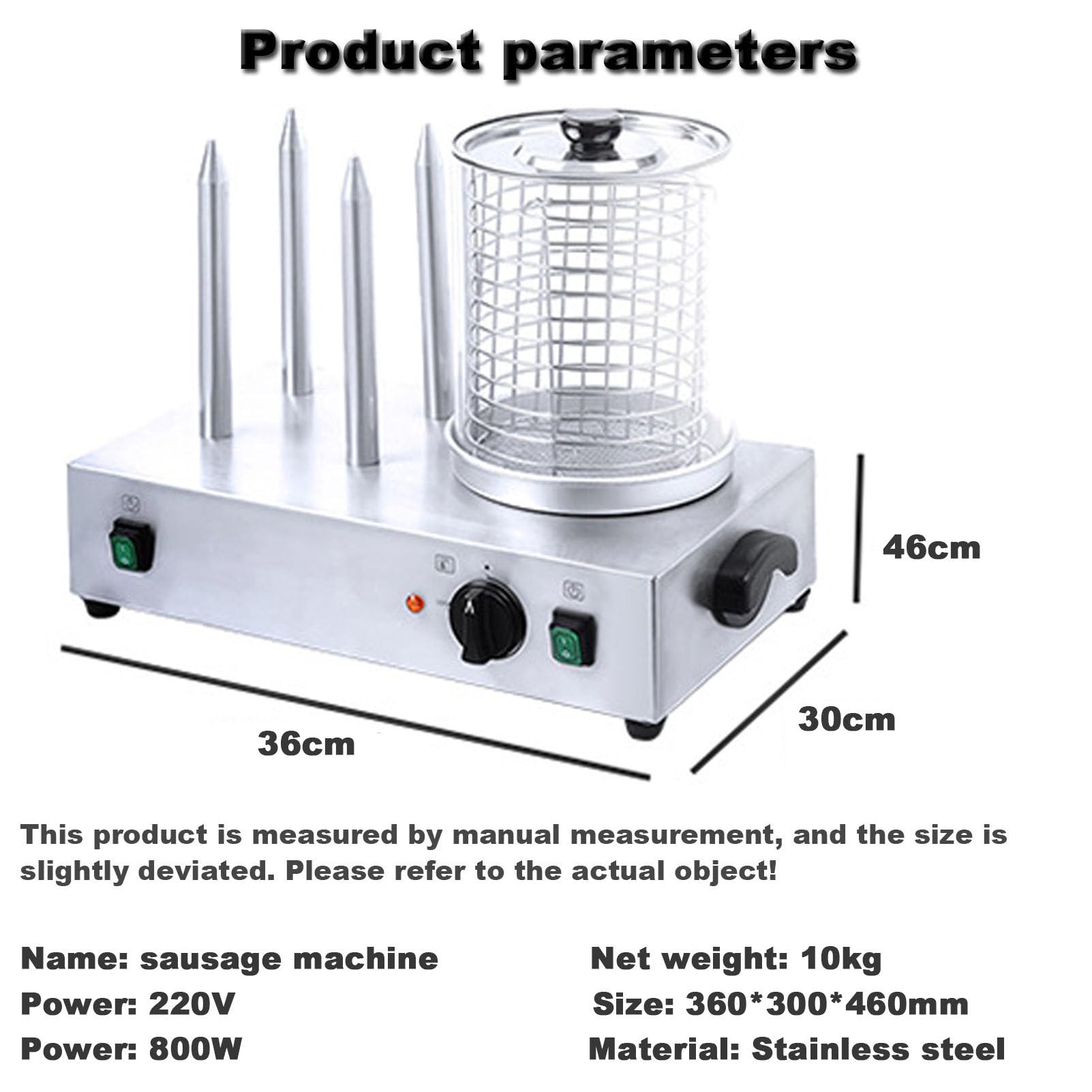 Máquina de Perros Calientes, Calentador de moño eléctrico, Vapor de Hot Dogs de Acero Inoxidable Comercial, Hot Dogs Parrilla tostadora de Salchichas para el Horno con Temperatura Ajustable