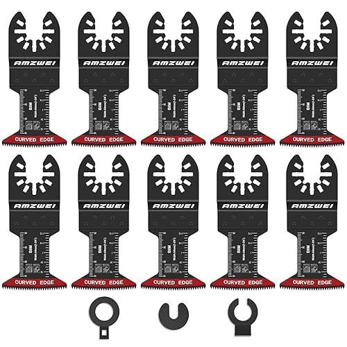 Hojas de sierra oscilantes bimetálicas, 10 cuchillas multiherramienta de borde curvado de 1-3/4 pulgadas para metal suave, madera dura, plástico,