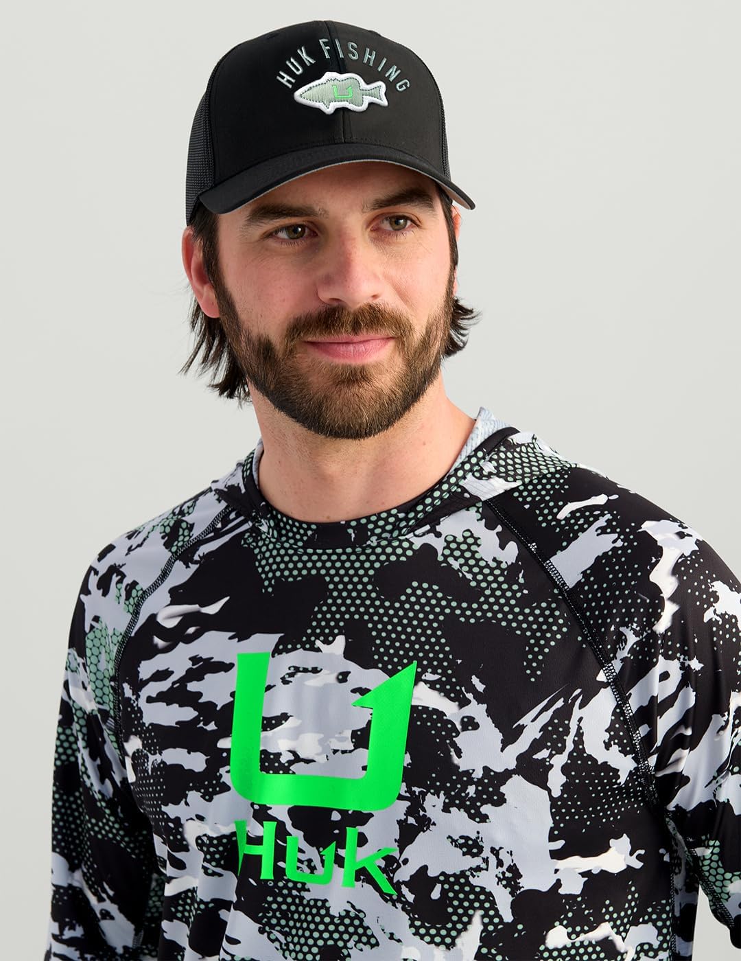 HUK Men's Kc Scott Patterned Pursuit Hoodie, Hooded Fishing Shirt