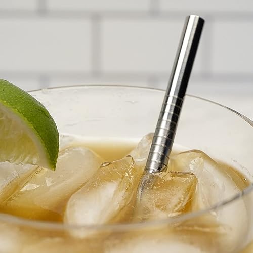 Miniatura 2 de RSVP International Endurance - Juego de 4 popotes reutilizables, de acero inoxidable, de 5 pulgadas, se adapta a la mayoría de vasos  Reutilizables