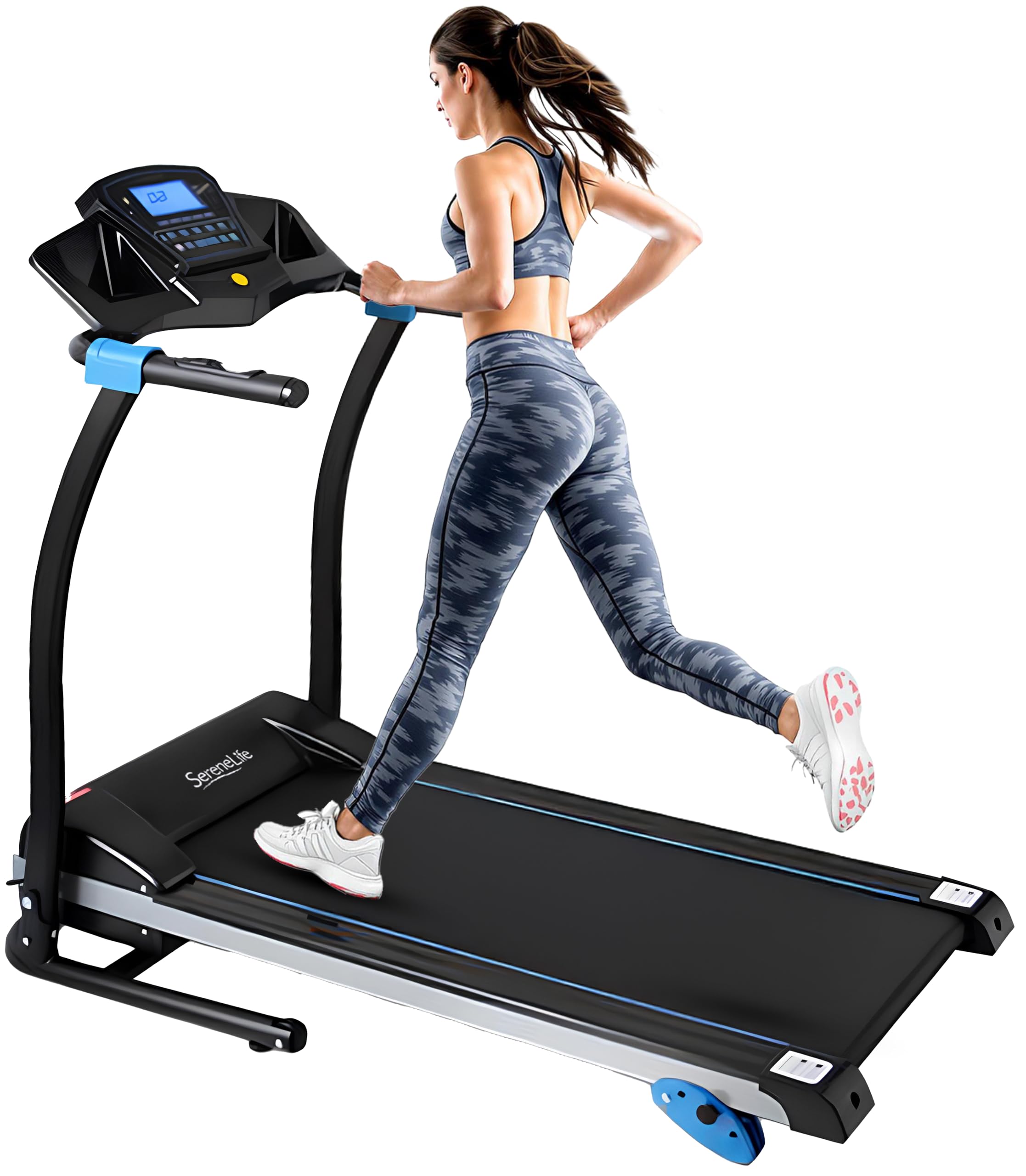 Serenelife Electric Folding Treadmill Foldable Home Fitness