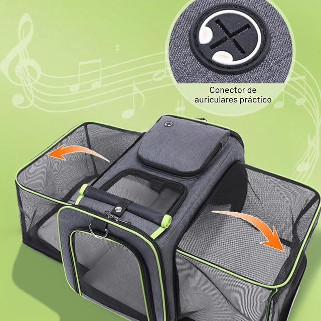 Foto 4 de 7 de Wuudi Bolsa de Transporte Plegable para Gatos y Perros Pequeños - Transpirable para Avión, Coche y Viajes