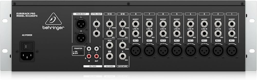 Behringer RX1202FX V2 Premium 12-Input Mic/Line Rack Mixer with