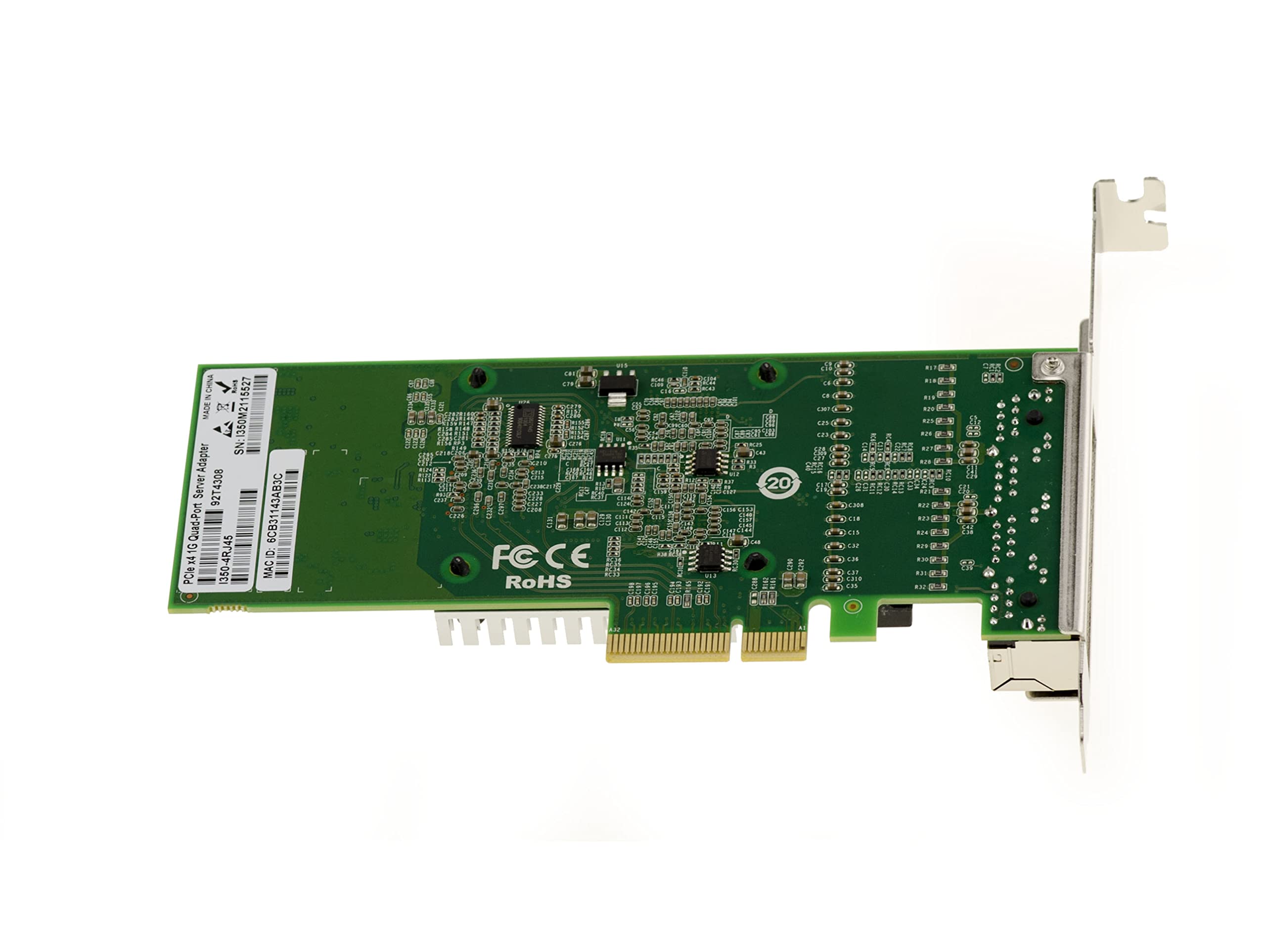 KALEA-INFORMATIQUE Scheda controller di rete PCIe x4 a 4 porte Gigabit LAN RJ45 Ethernet 10 100 1000 1G - Chipset doppio I350AM2 NIC