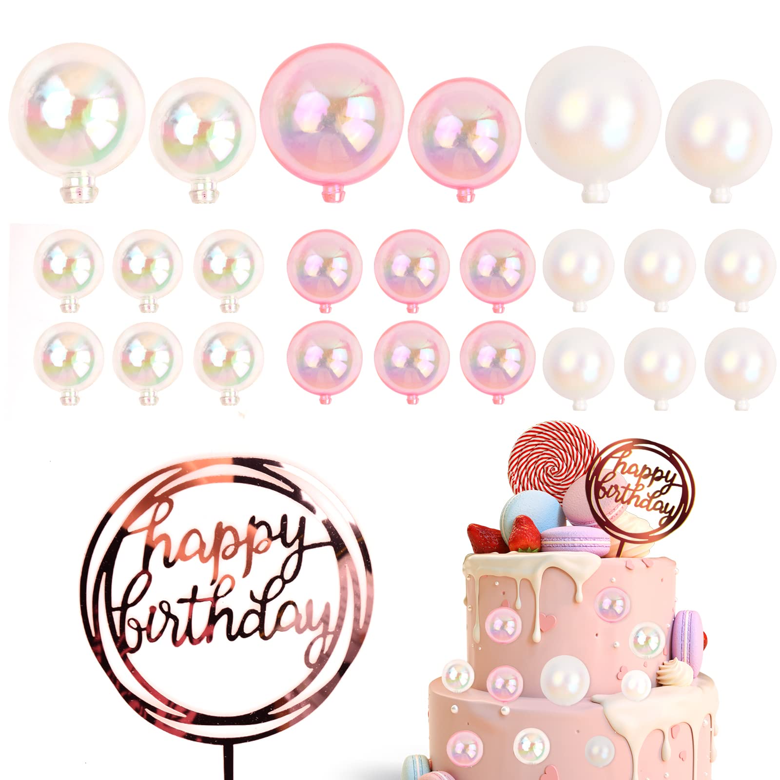 37 Stück Tortendeko-Kugeln – Bunte Cake-Topper Für Geburtstag & Hochzeit