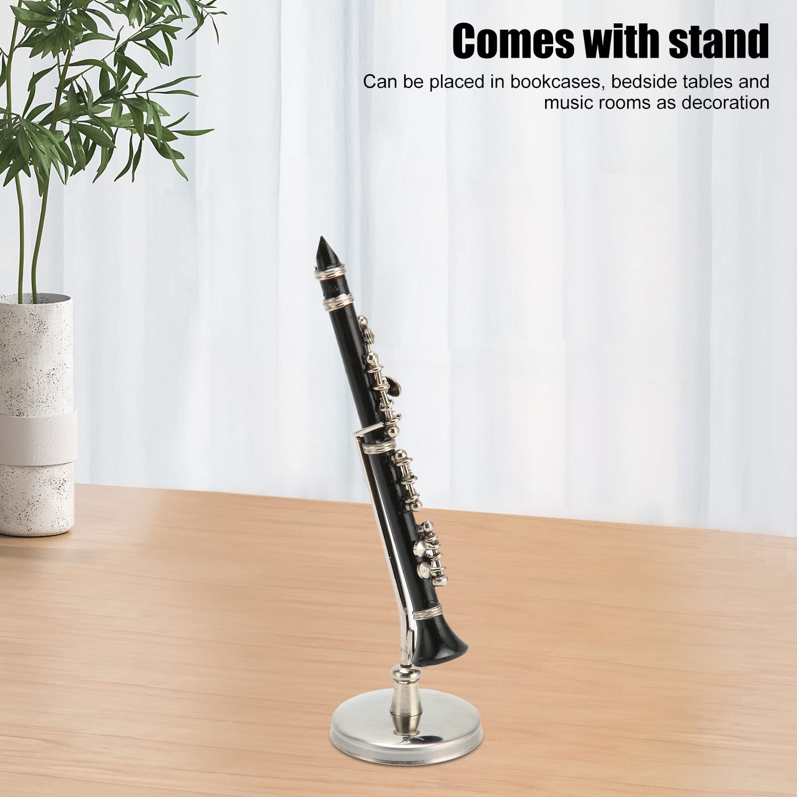 Miniatura Oboe Clarinetto In Metallo 8,5 Cm - Modello In Scala Per Casa Delle Bambole E Decorazione Scrivania