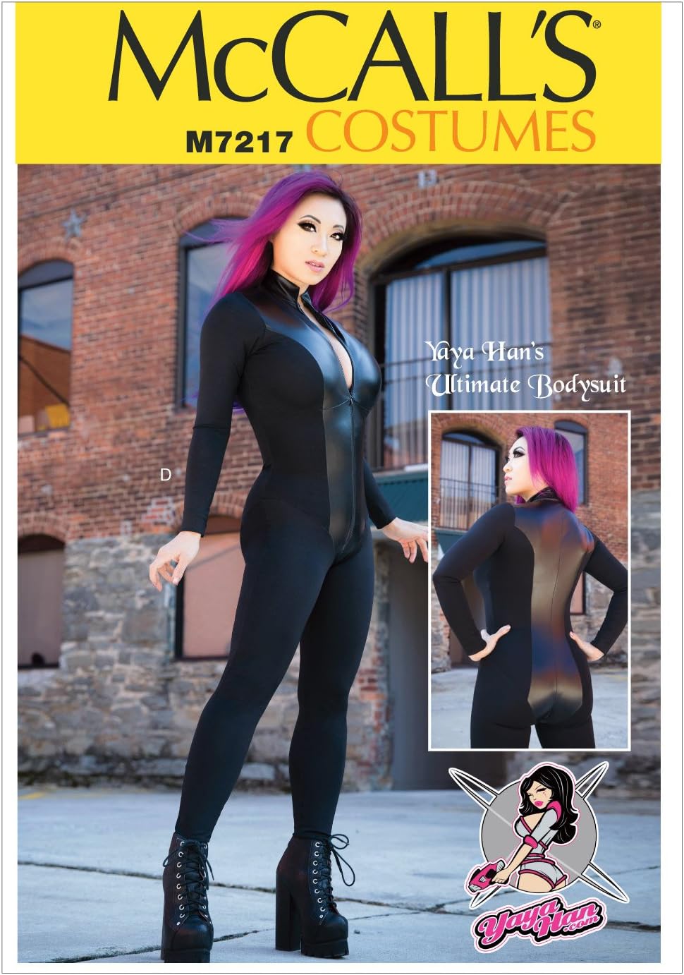 Patterns M7217 Misses' Zippered Bodysuit by Yaya Han Sewing Template, A5 (6-8-10-12-14)