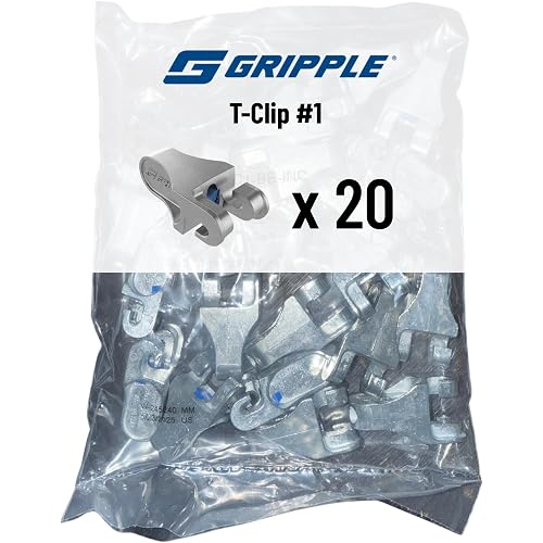 Gripple T-Clip #1 for Fence Wire End Post Termination (20 Count)