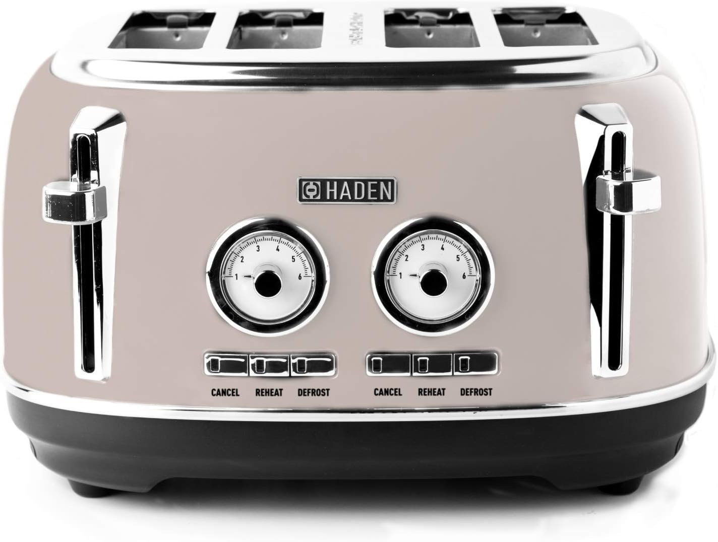 Jersey Putty Retro 4 Slice Toaster - 4 Slot Toaster with Dual Control & Adjustable Browning - Stainless Steel Housing - Essential Kitchen Appliance