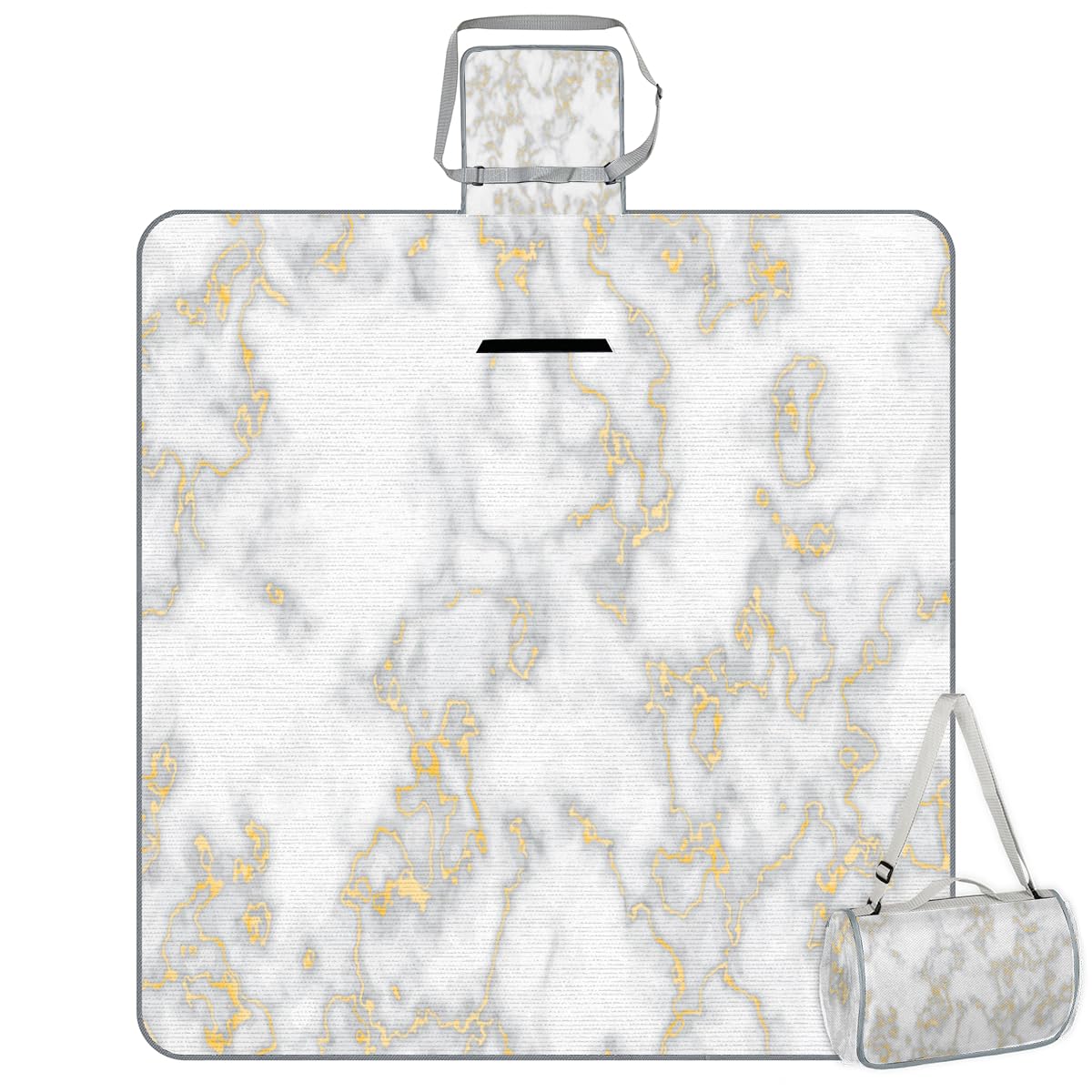 Shimoshe Picnic Blankets 57”x 59”, Marble Glitter Waterproof Sandproof Picnic Mat Lightweight Foldable Beach Blanket for Camping Park Grass Beach Outdoor Blanket