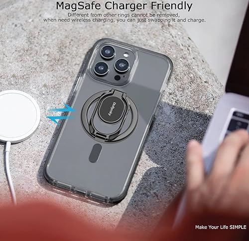 Miniatura 9 de Soporte de Anillo Magnético para Teléfono con Magsafe, Anillo de Dedo Ajustable Doble para Gimnasio, Agarre de Teléfono Desmontable, para iPhone,