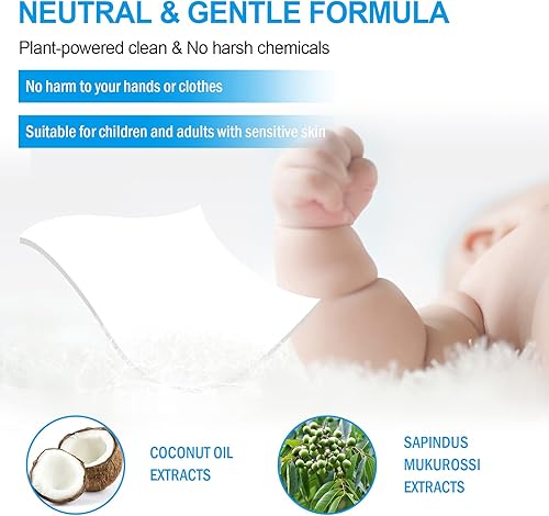 Miniatura 10 de Binbata Hojas de detergente para ropa, 200 cargas, aroma de lino fresco, hipoalergénicas, ecológicas, sin plástico biodegradable, sin líquido, para