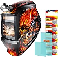 TRQWH Auto Darkening Welding Helmet True Color Large View Solar Powered 4 Arc Sensors Shade 5-9/9-13 for MIG TIG ARC Grinding