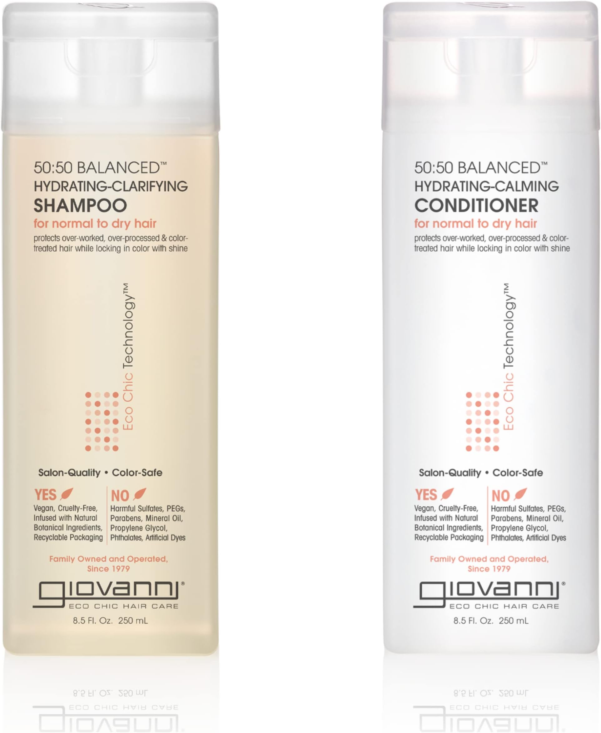 50:50 Balanced Shampoo and Conditioner Set - Clarifying Shampoo for Women & Men, Cleansing for Damaged, Frizzy Hair, Moisturizing Conditioner for Soft, Smooth Hair - 8.5 Fl Oz Each (1 Set)
