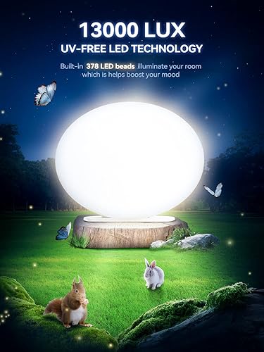 Miniatura 4 de Lámpara de terapia de luz de 13,000 lux, luz LED de terapia sin rayos UV con 5 niveles de brillo3 temperaturas de color4 temporizadores, control